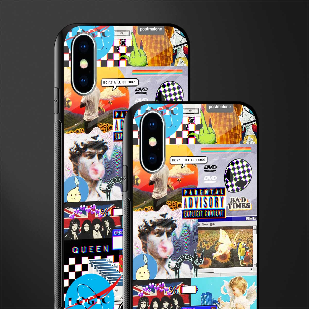 y2k collage aesthetic glass case for iphone x image-2