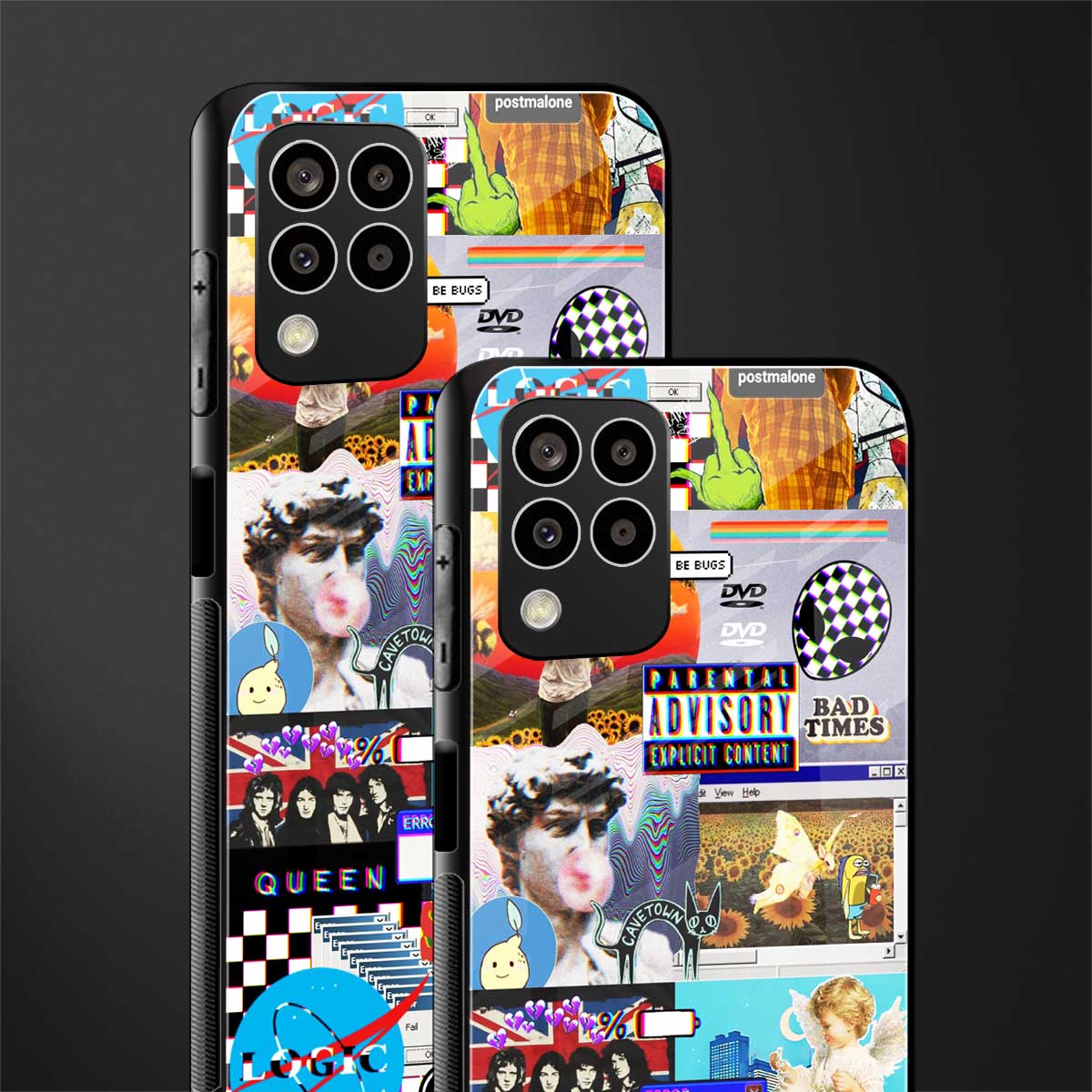 y2k collage aesthetic back phone cover | glass case for samsung galaxy m33 5g