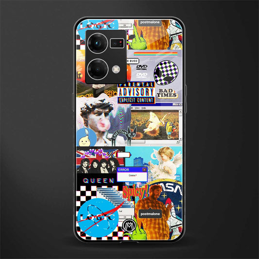 y2k collage aesthetic back phone cover | glass case for oppo f21 pro 4g