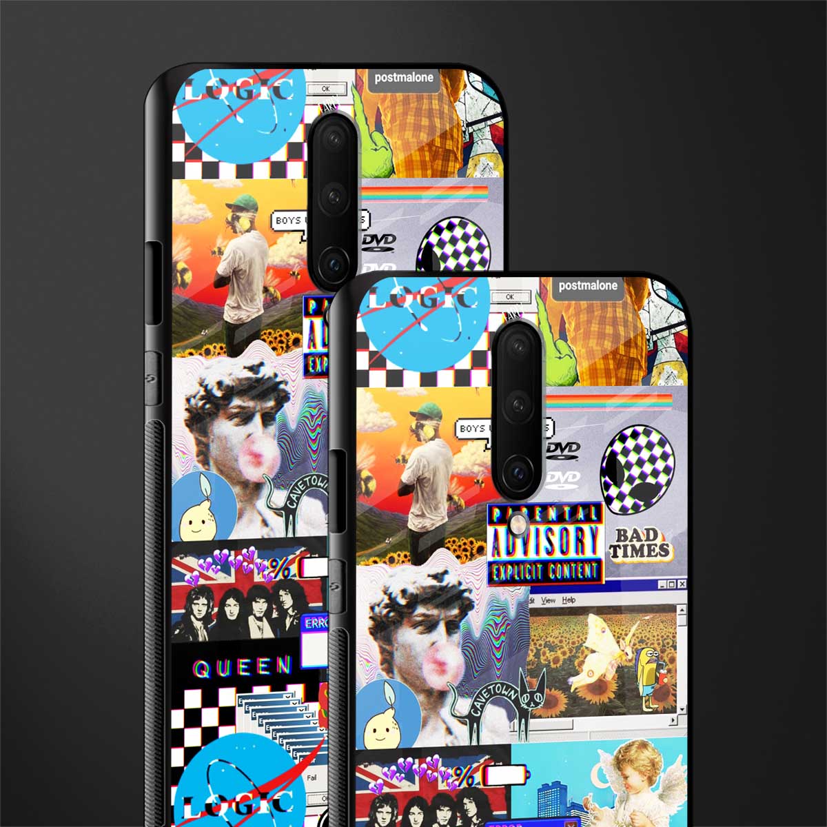 y2k collage aesthetic glass case for oneplus 7 pro image-2