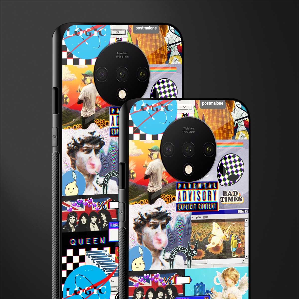 y2k collage aesthetic glass case for oneplus 7t image-2