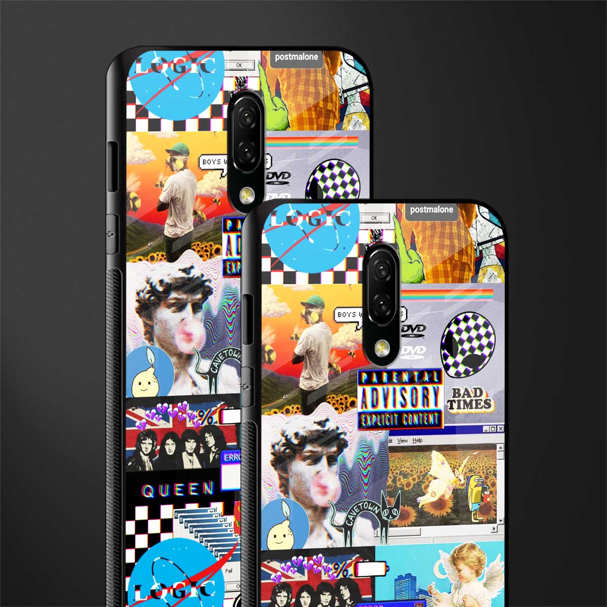 y2k collage aesthetic glass case for oneplus 7 image-2