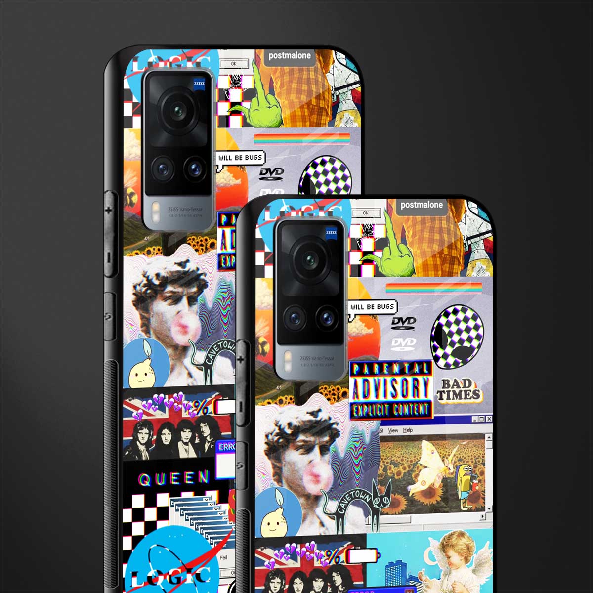 y2k collage aesthetic glass case for vivo x60 image-2
