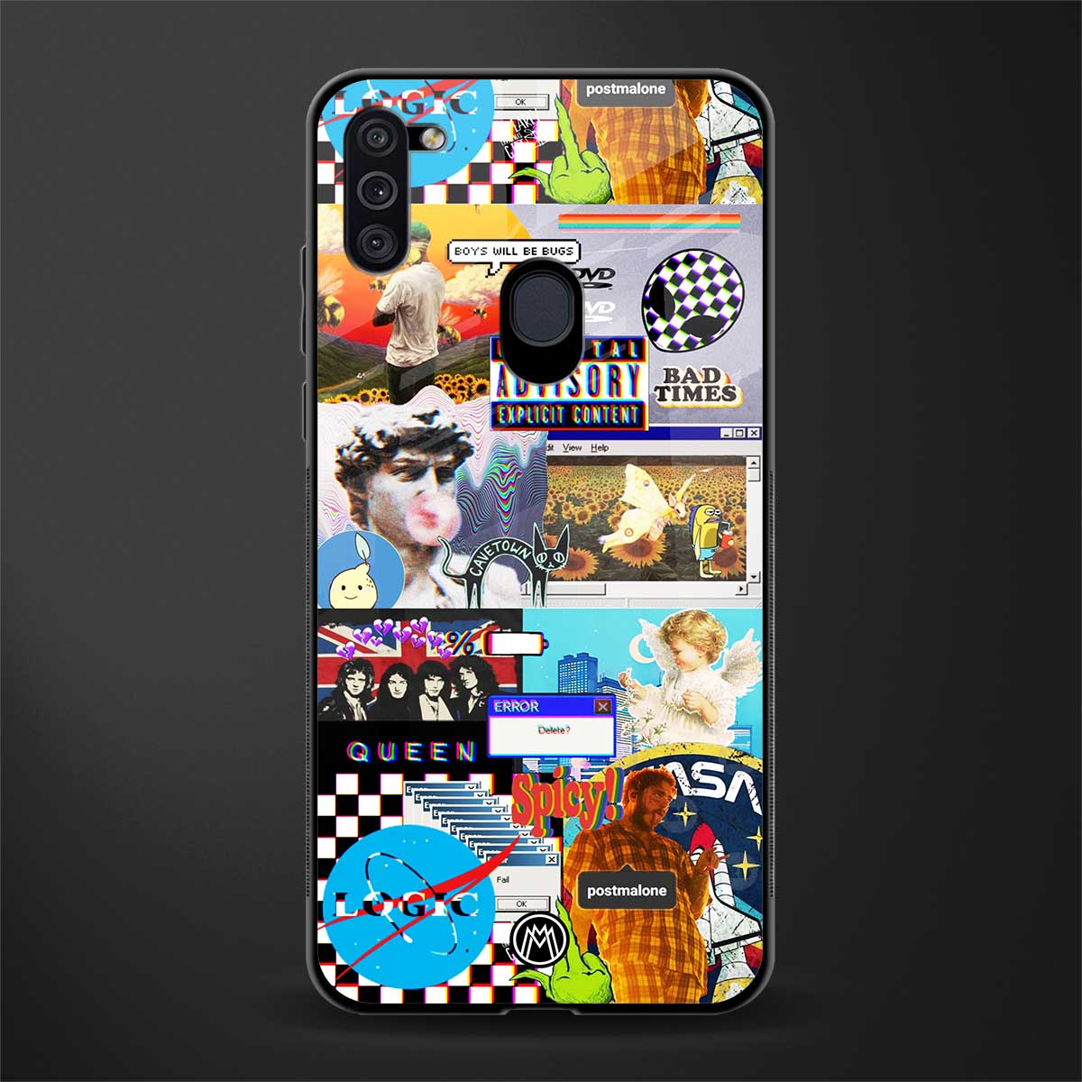 y2k collage aesthetic glass case for samsung galaxy m11 image