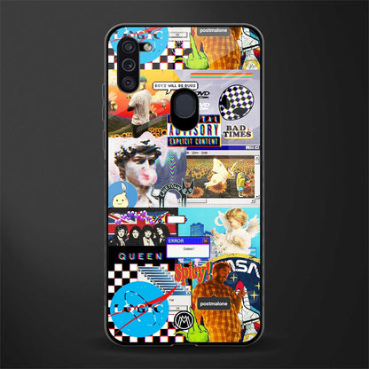 y2k collage aesthetic glass case for samsung galaxy m11 image