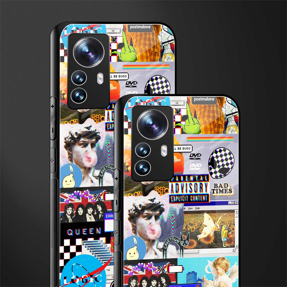 y2k collage aesthetic back phone cover | glass case for xiaomi 12 pro