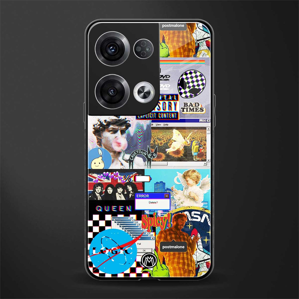 y2k collage aesthetic back phone cover | glass case for oppo reno 8