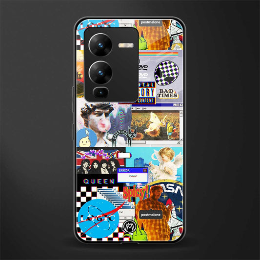 y2k collage aesthetic back phone cover | glass case for vivo v25 pro 5g