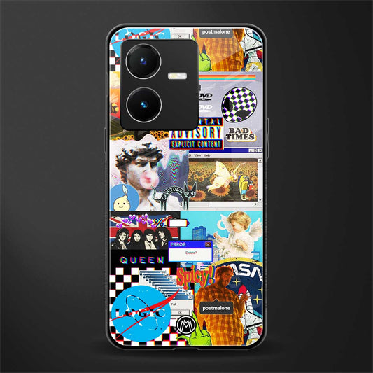 y2k collage aesthetic back phone cover | glass case for vivo y22