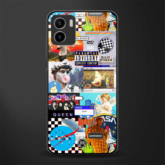 y2k collage aesthetic back phone cover | glass case for vivo y15c