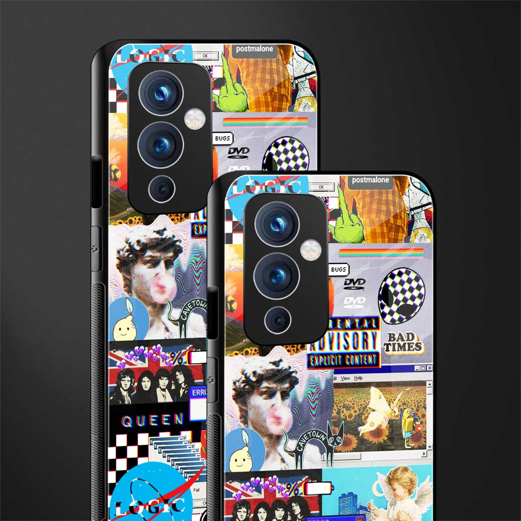 y2k collage aesthetic back phone cover | glass case for oneplus 9
