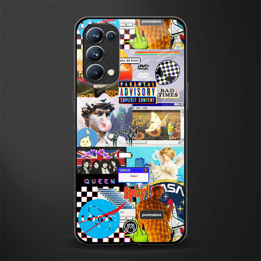 y2k collage aesthetic back phone cover | glass case for oppo reno 5