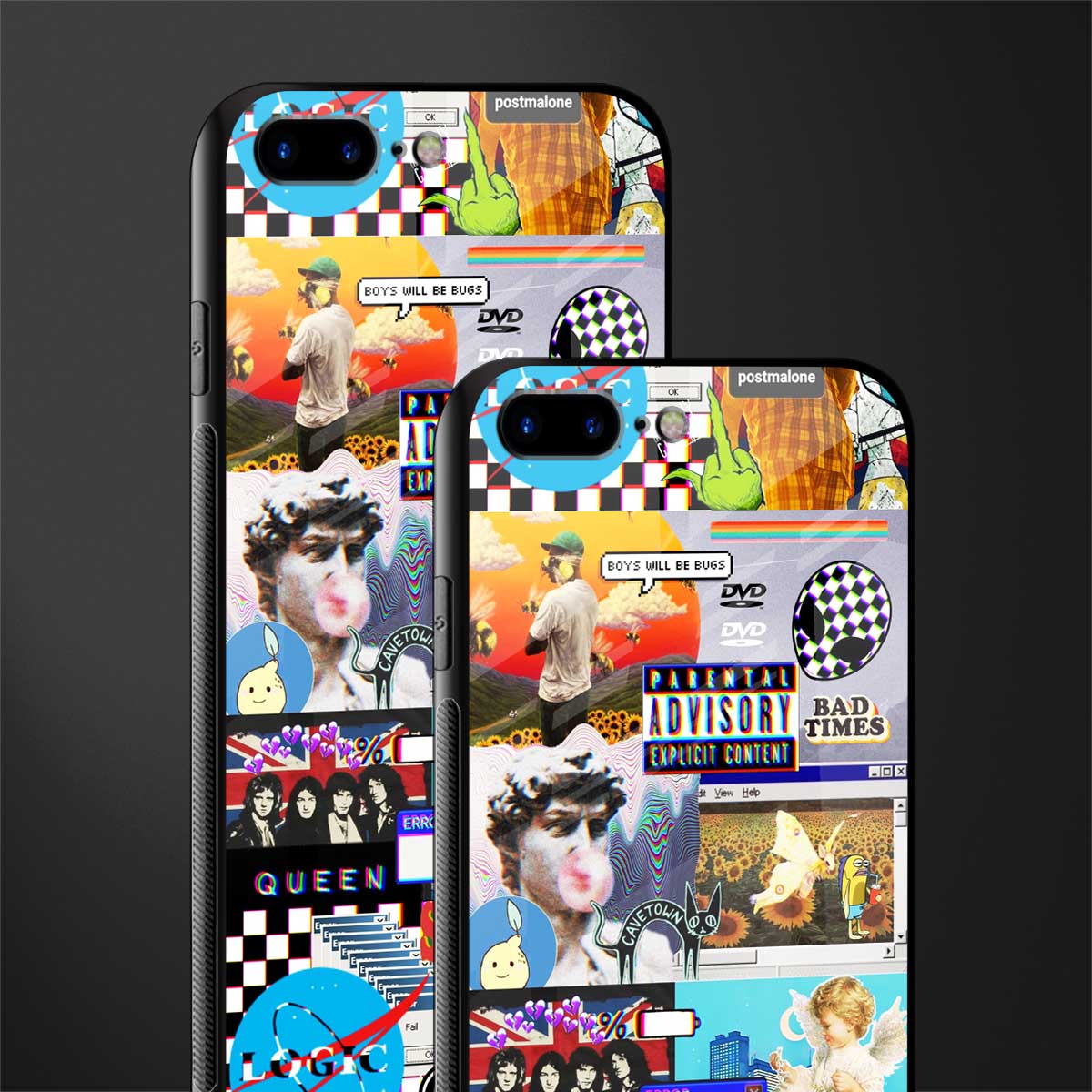 y2k collage aesthetic glass case for iphone 7 plus image-2