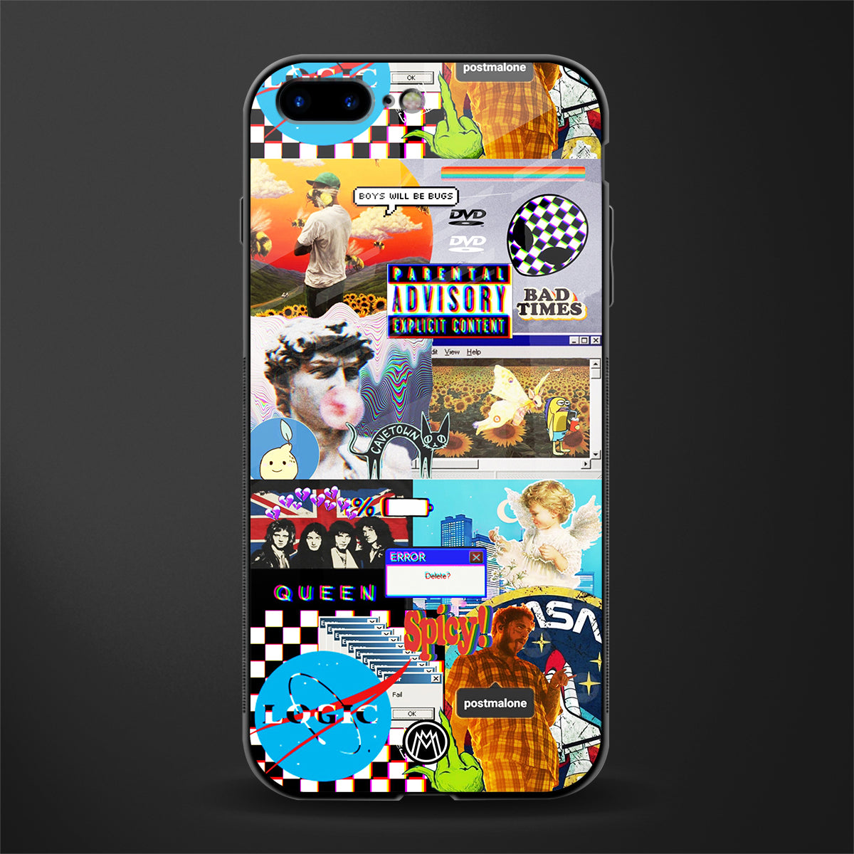 y2k collage aesthetic glass case for iphone 8 plus image