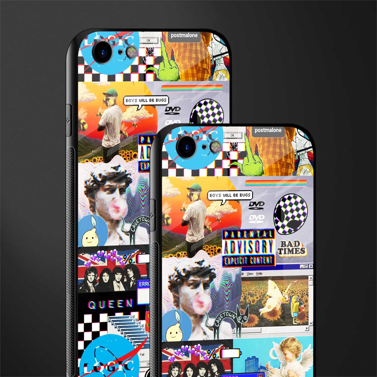 y2k collage aesthetic glass case for iphone 8 image-2