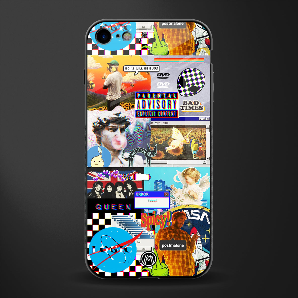 y2k collage aesthetic glass case for iphone se 2020 image