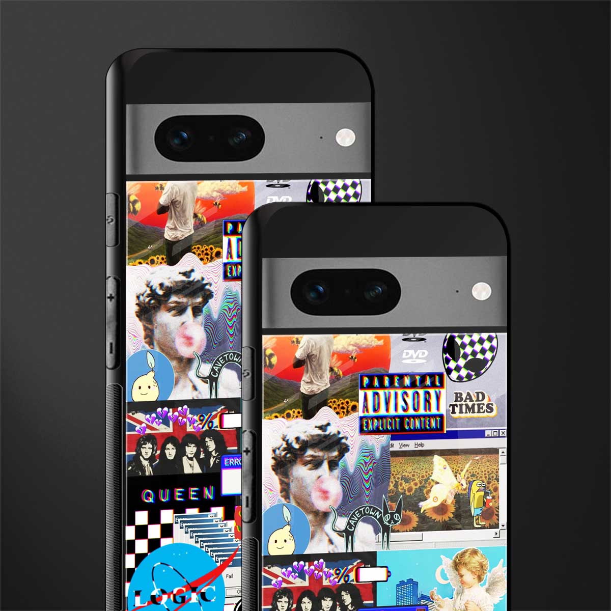 y2k collage aesthetic back phone cover | glass case for google pixel 7