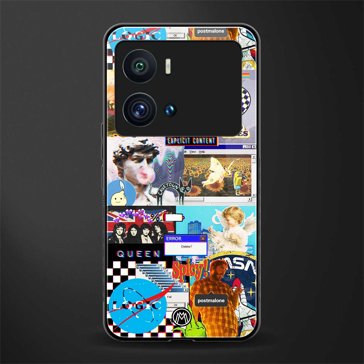 y2k collage aesthetic back phone cover | glass case for iQOO 9 Pro