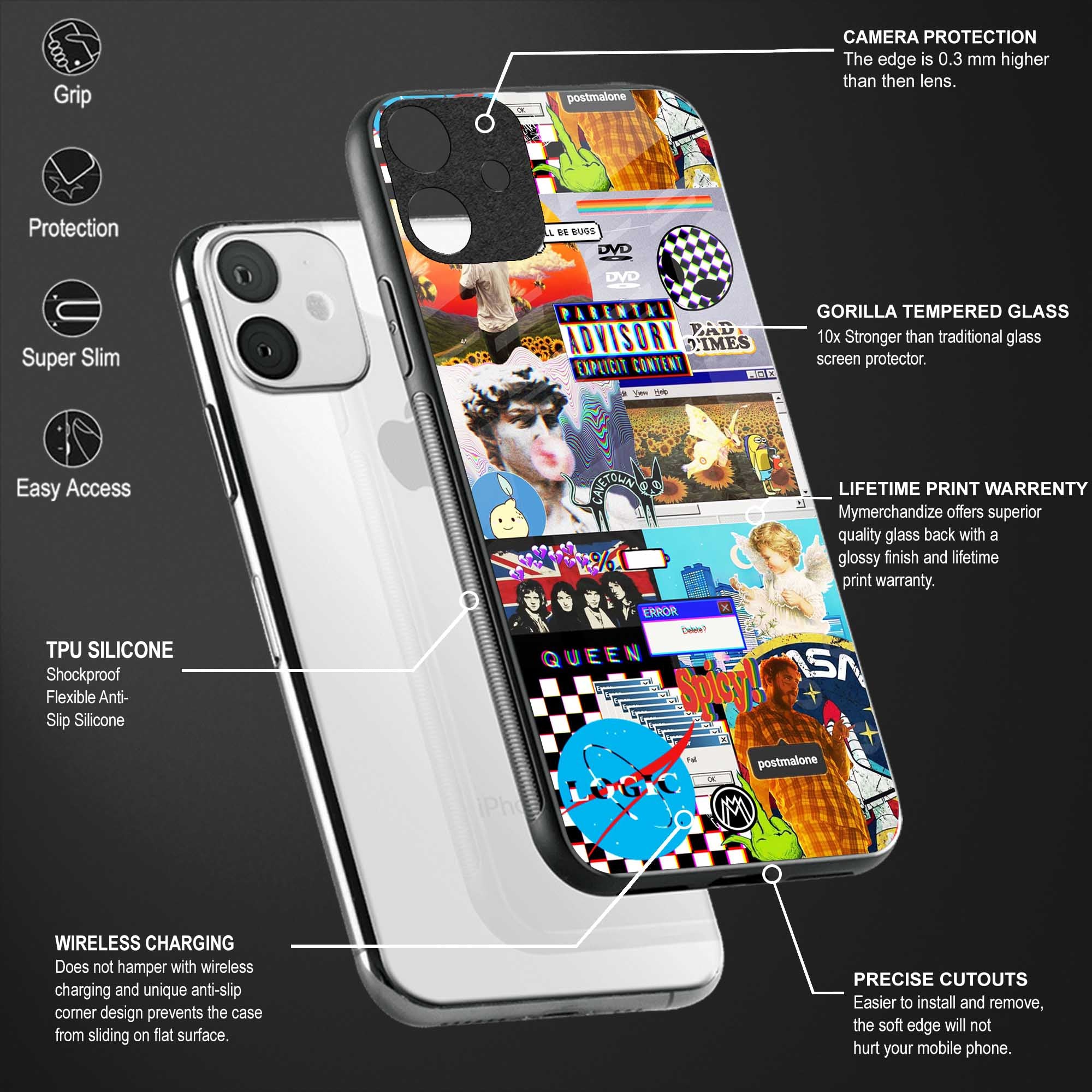 y2k collage aesthetic glass case for samsung galaxy s22 plus 5g image-4