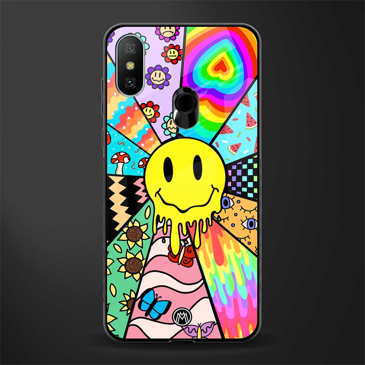 y2k doodle glass case for redmi 6 pro image