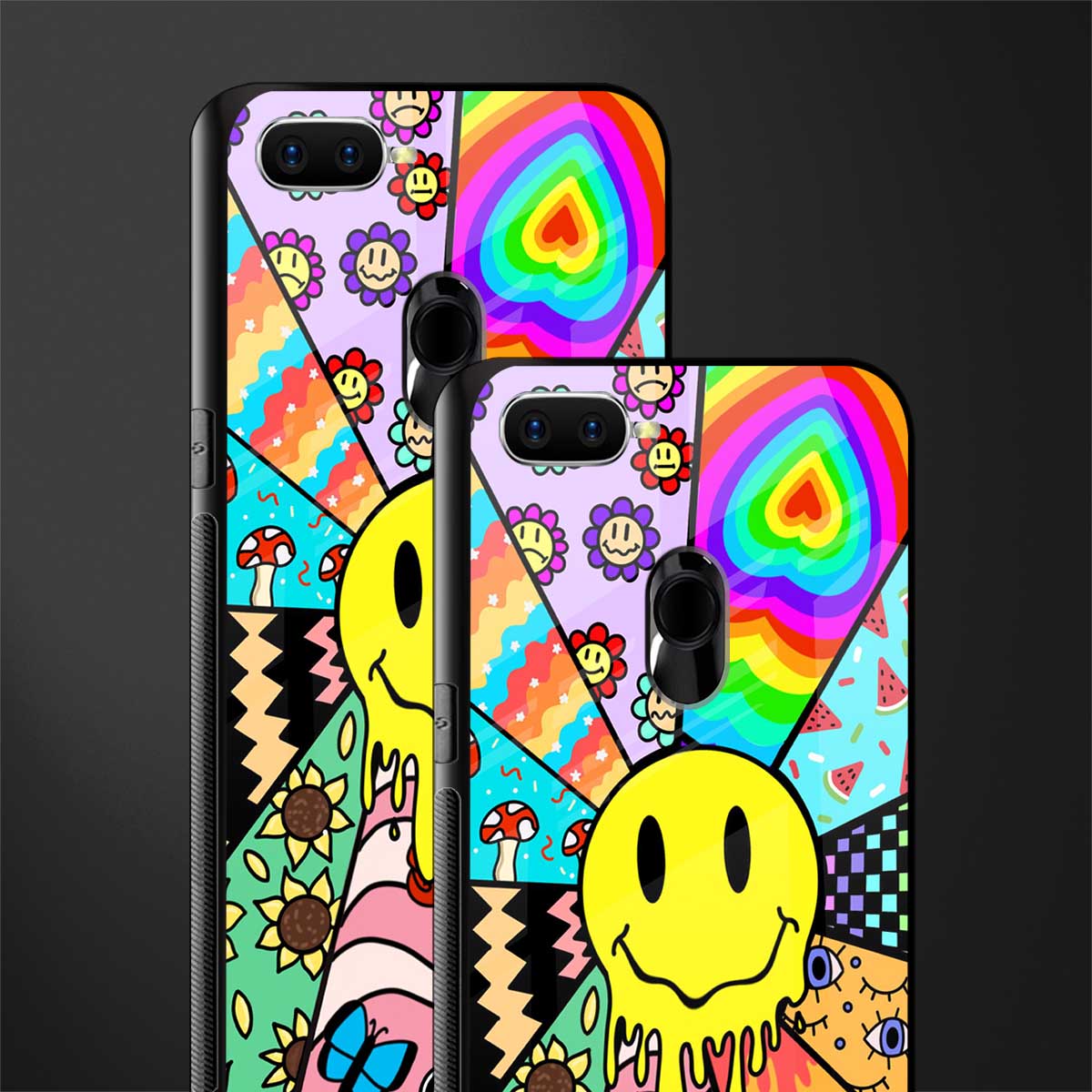 y2k doodle glass case for oppo a12 image-2