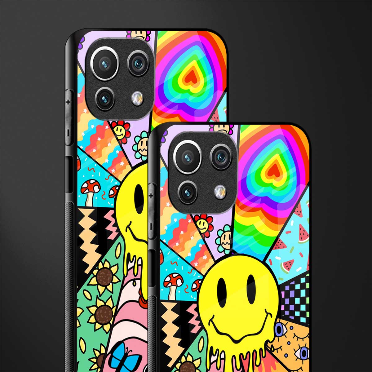 y2k doodle glass case for mi 11 lite image-2