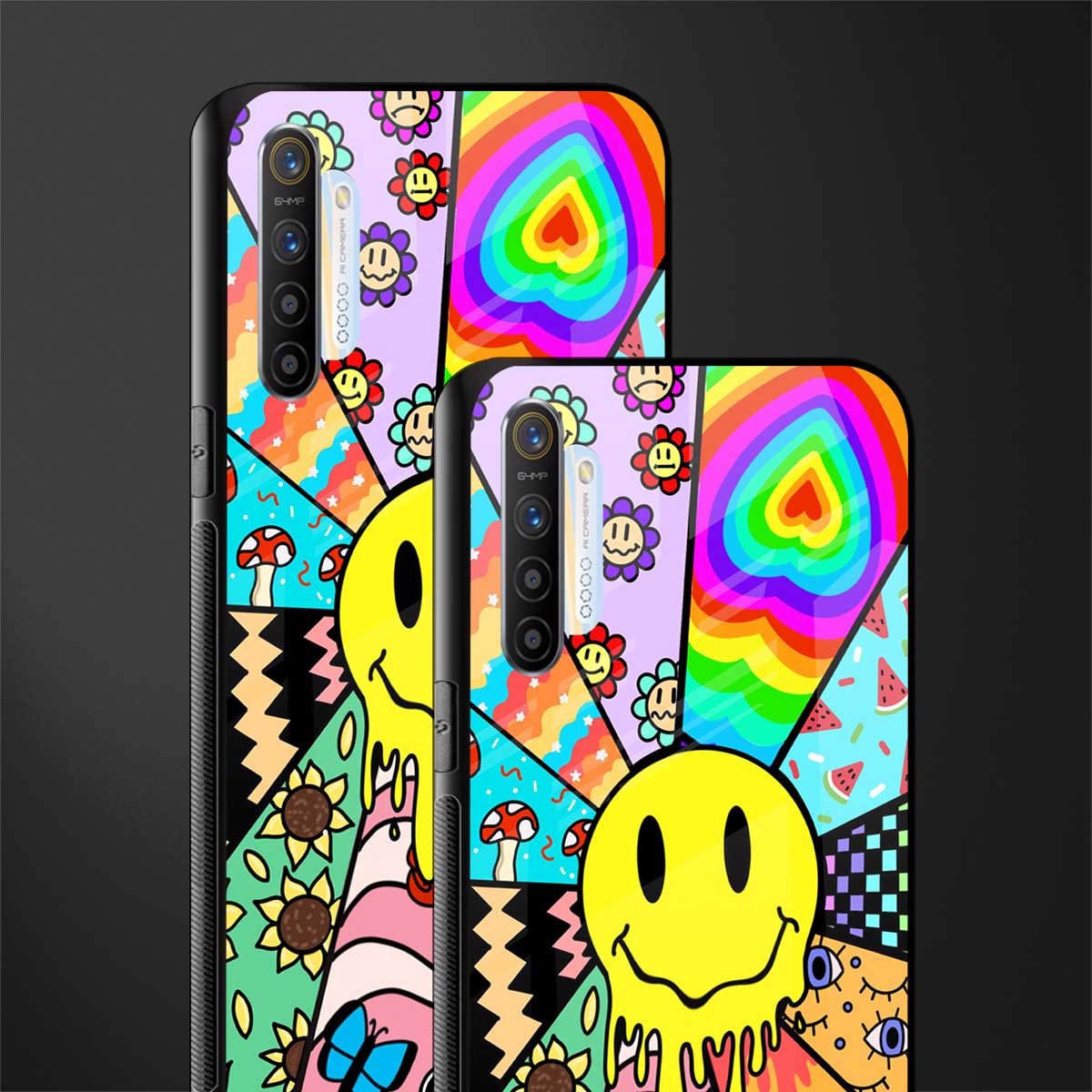 y2k doodle glass case for realme xt image-2