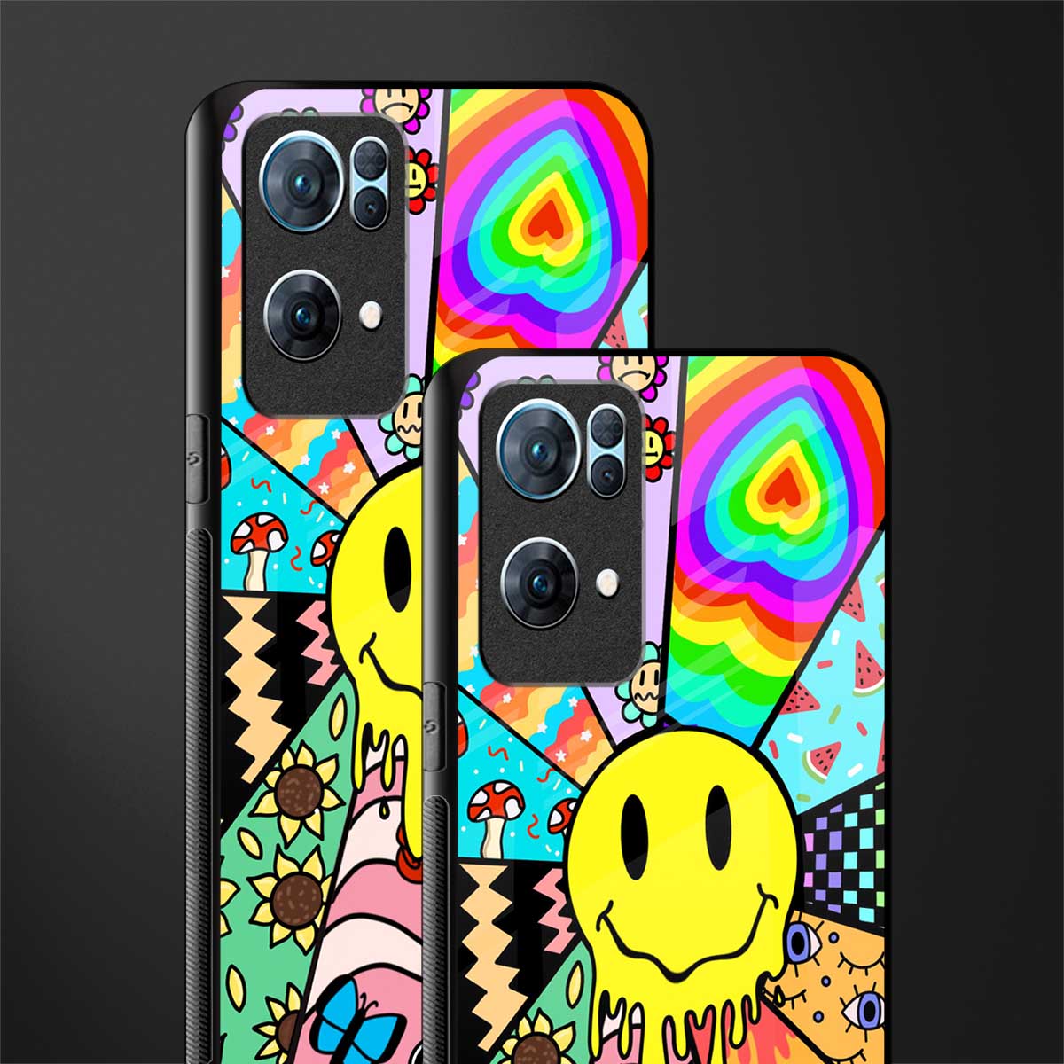 y2k doodle glass case for oppo reno7 pro 5g image-2