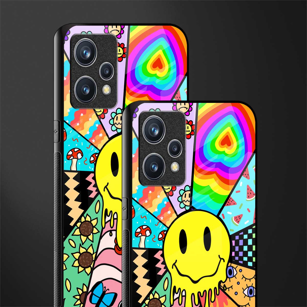 y2k doodle glass case for realme 9 4g image-2