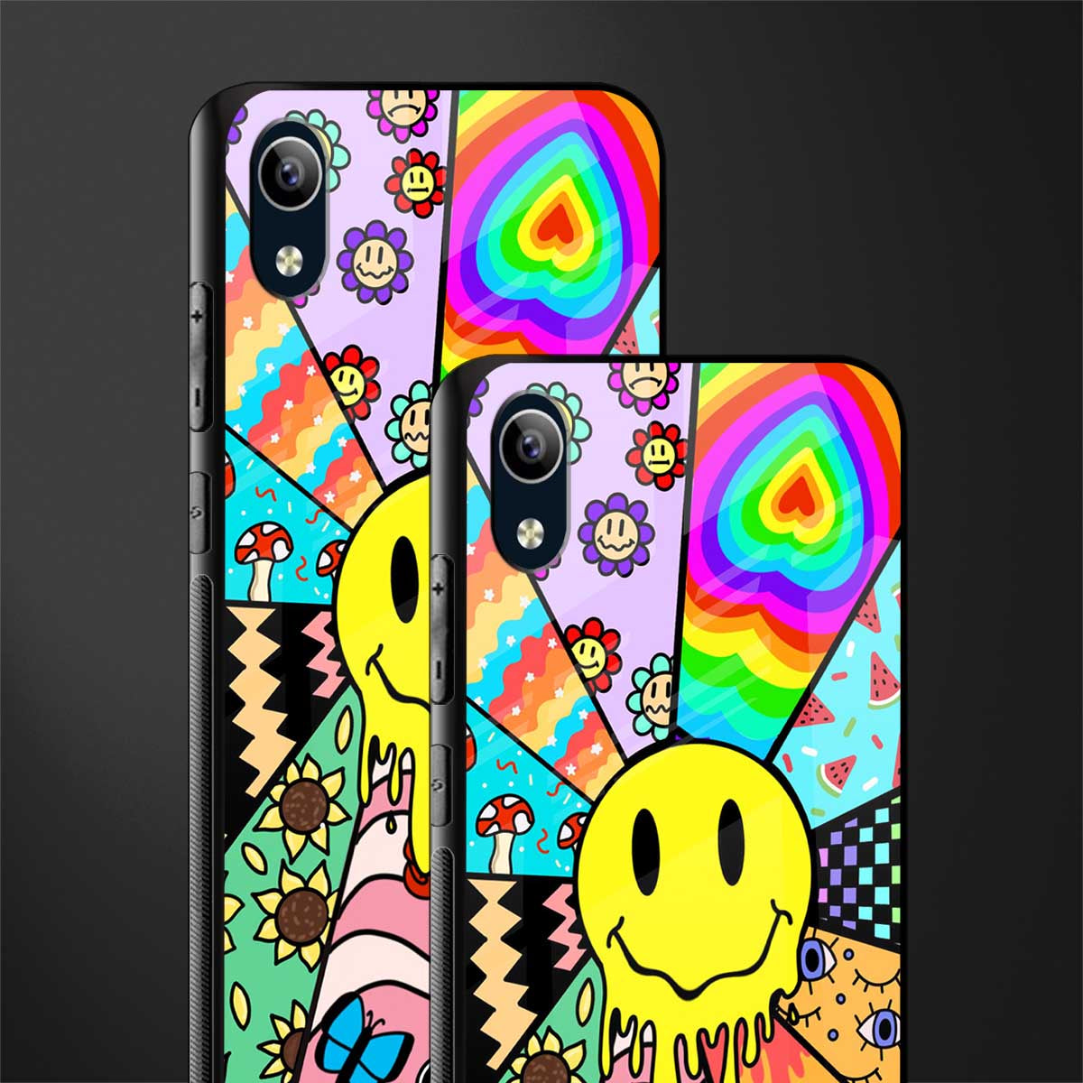 y2k doodle glass case for vivo y1s without fingerprint image-2