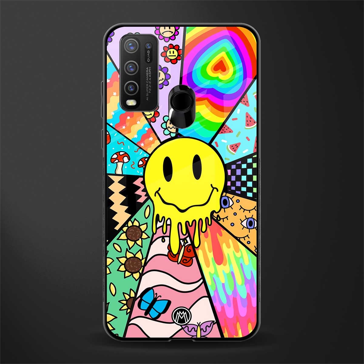 y2k doodle glass case for vivo y50 image