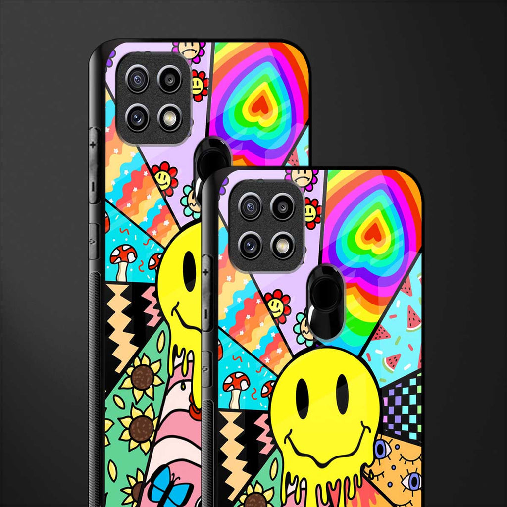 y2k doodle glass case for oppo a15s image-2
