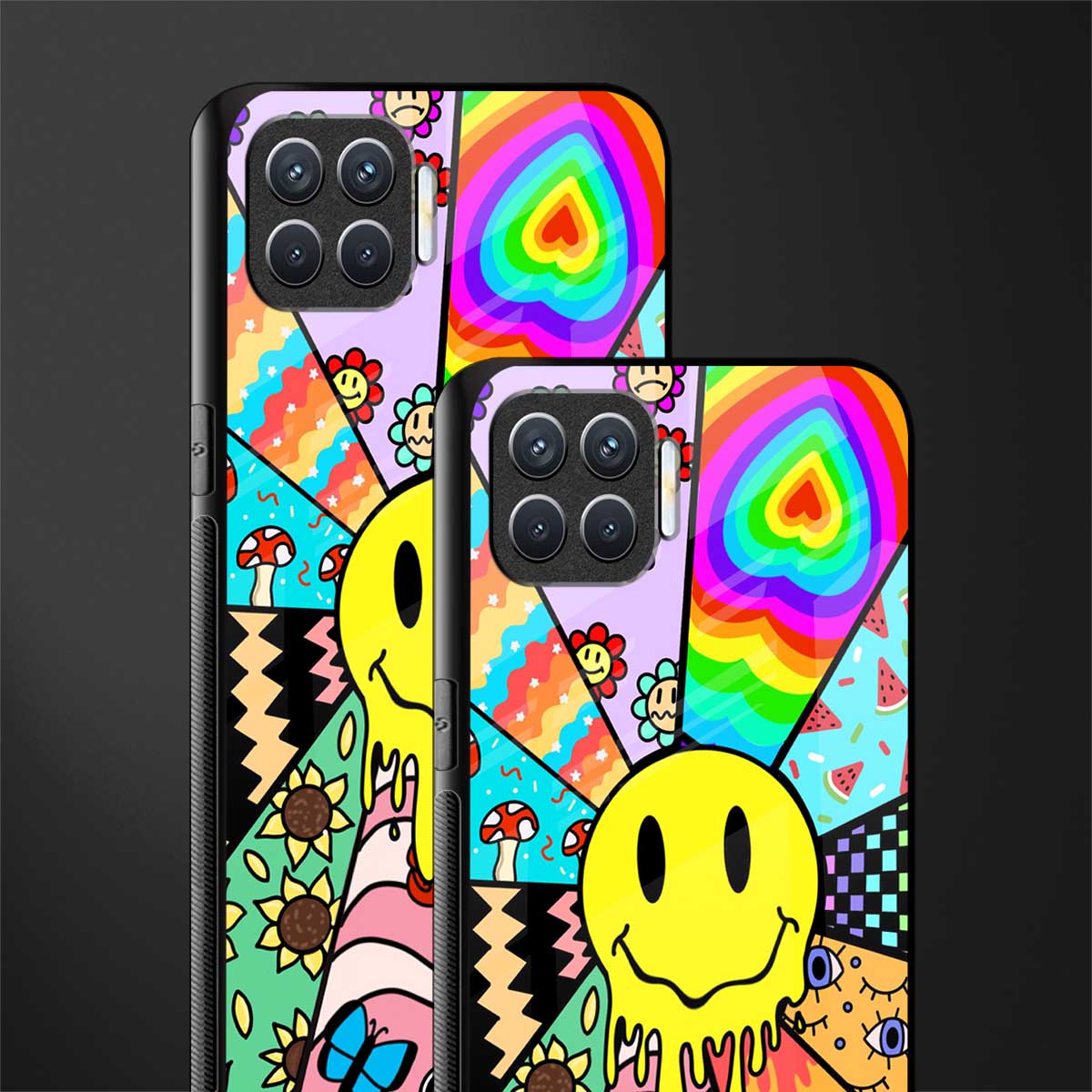 y2k doodle glass case for oppo f17 image-2