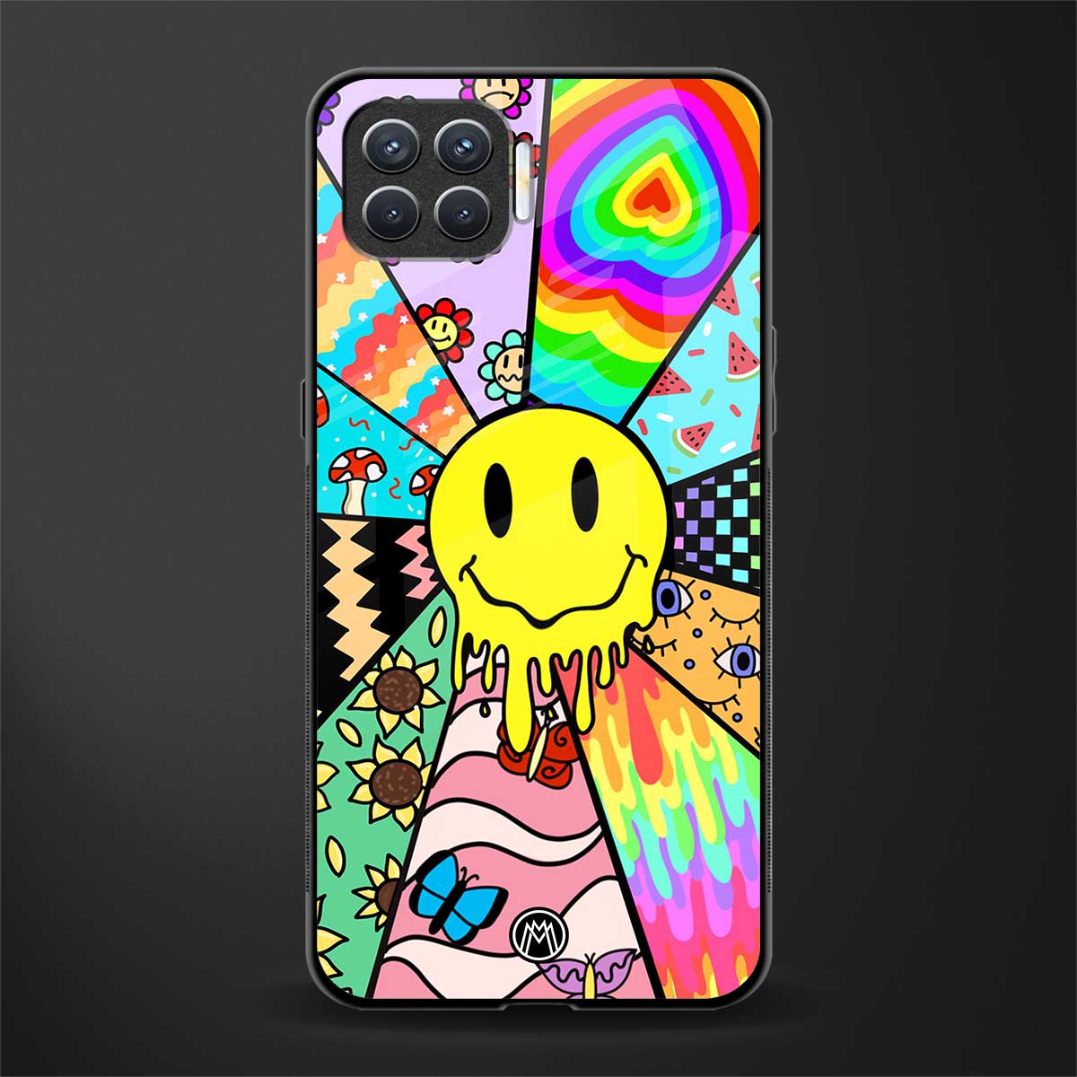 y2k doodle glass case for oppo f17 image
