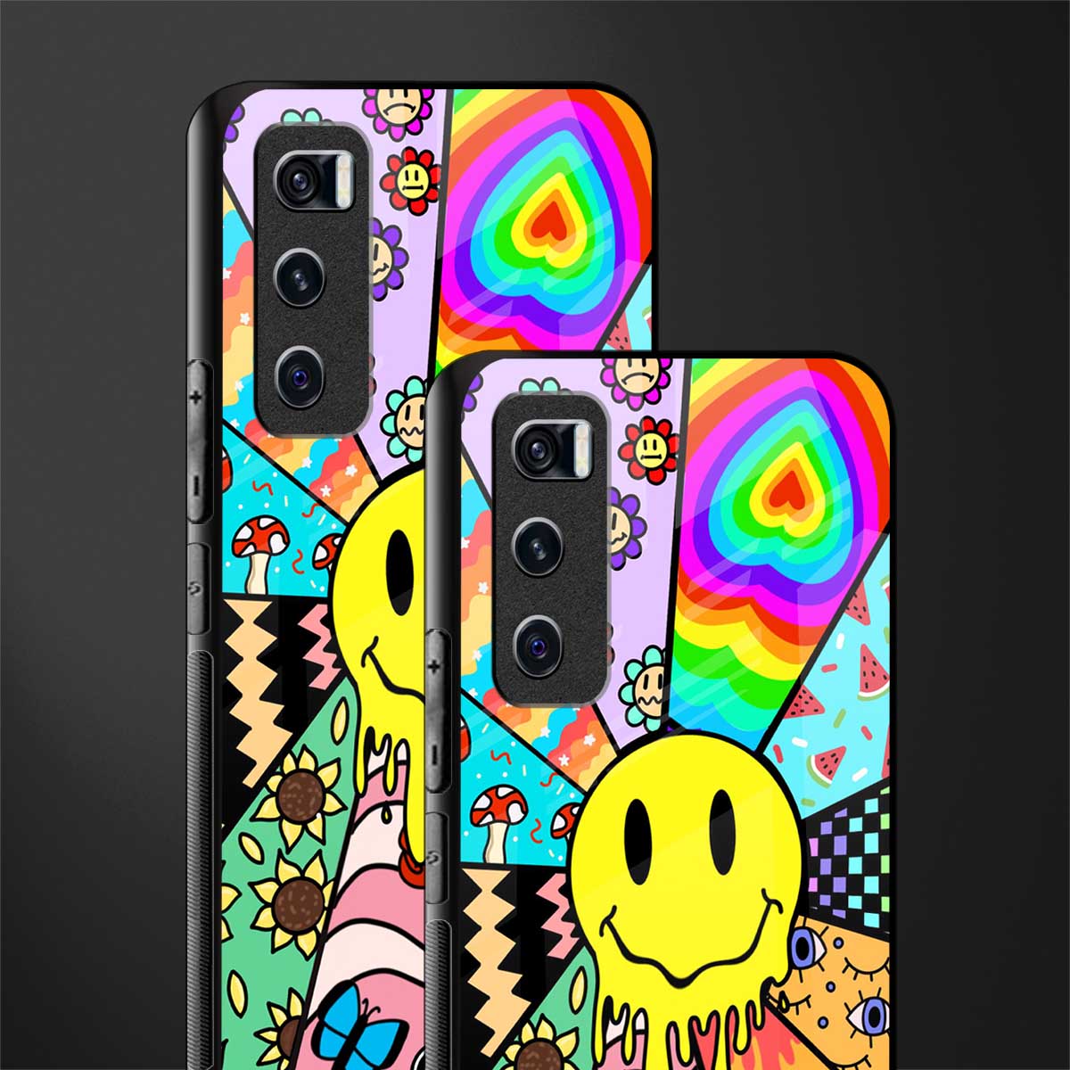 y2k doodle glass case for vivo v20 se image-2