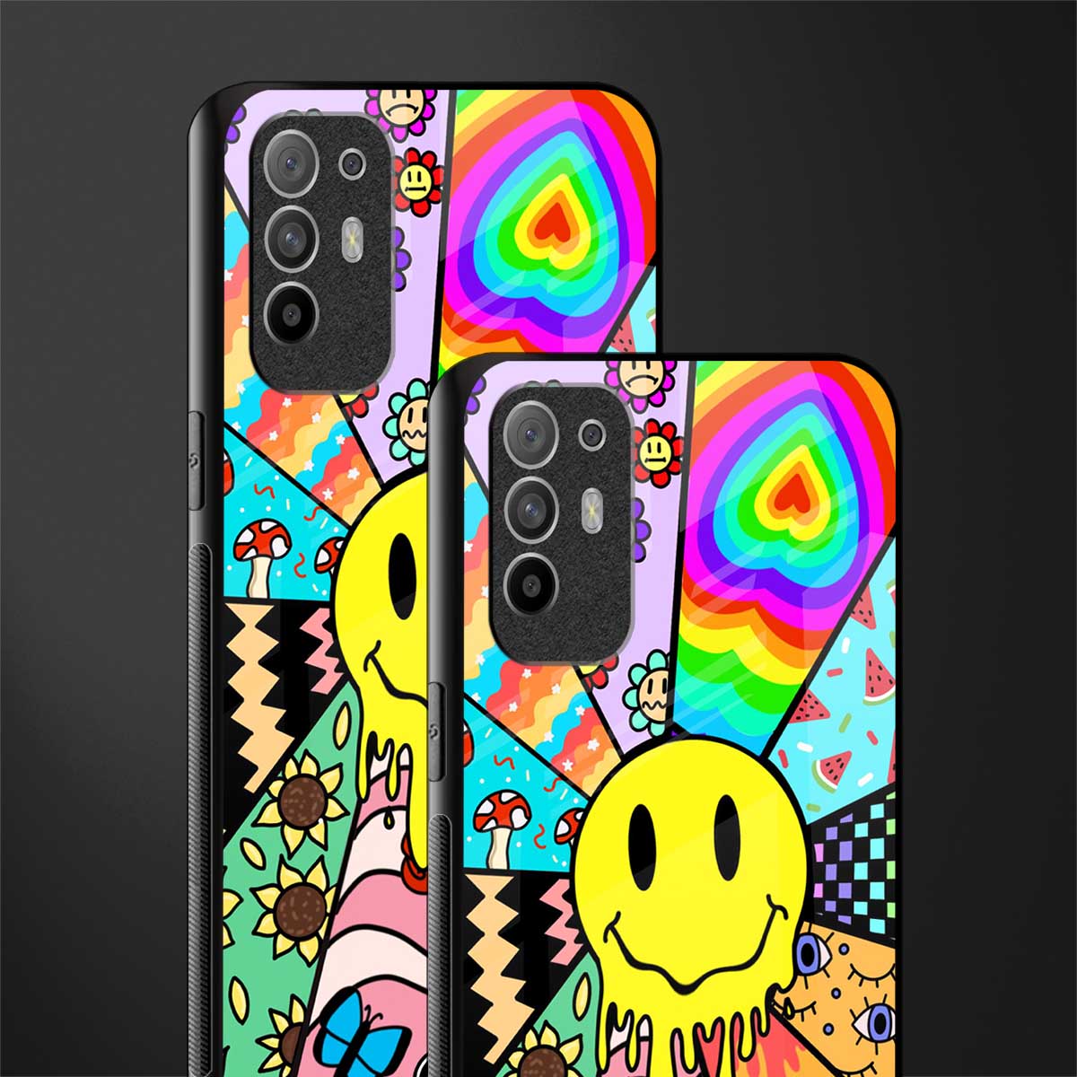 y2k doodle glass case for oppo f19 pro plus image-2