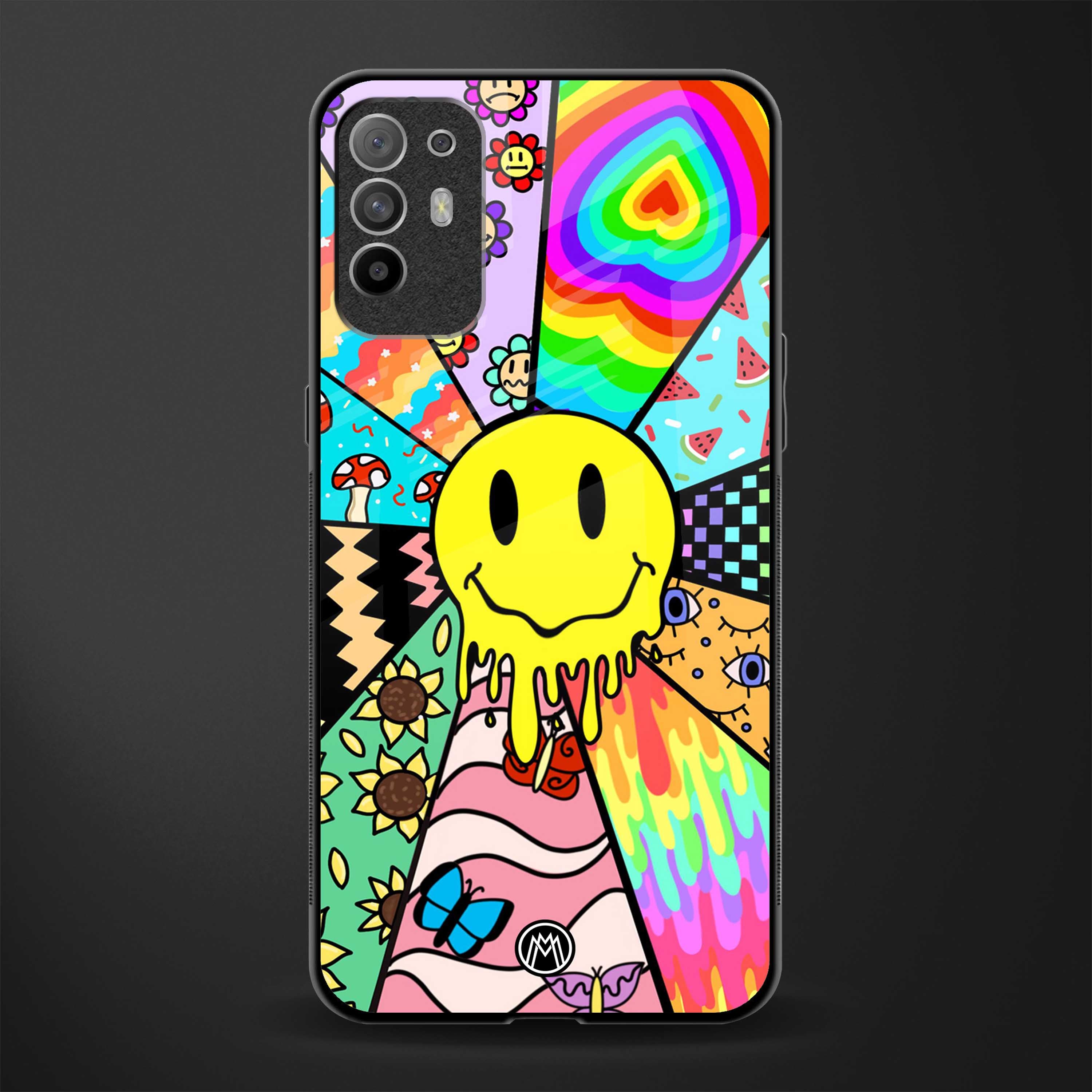 y2k doodle glass case for oppo f19 pro plus image