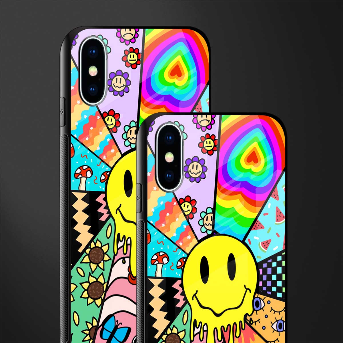 y2k doodle glass case for iphone xs image-2