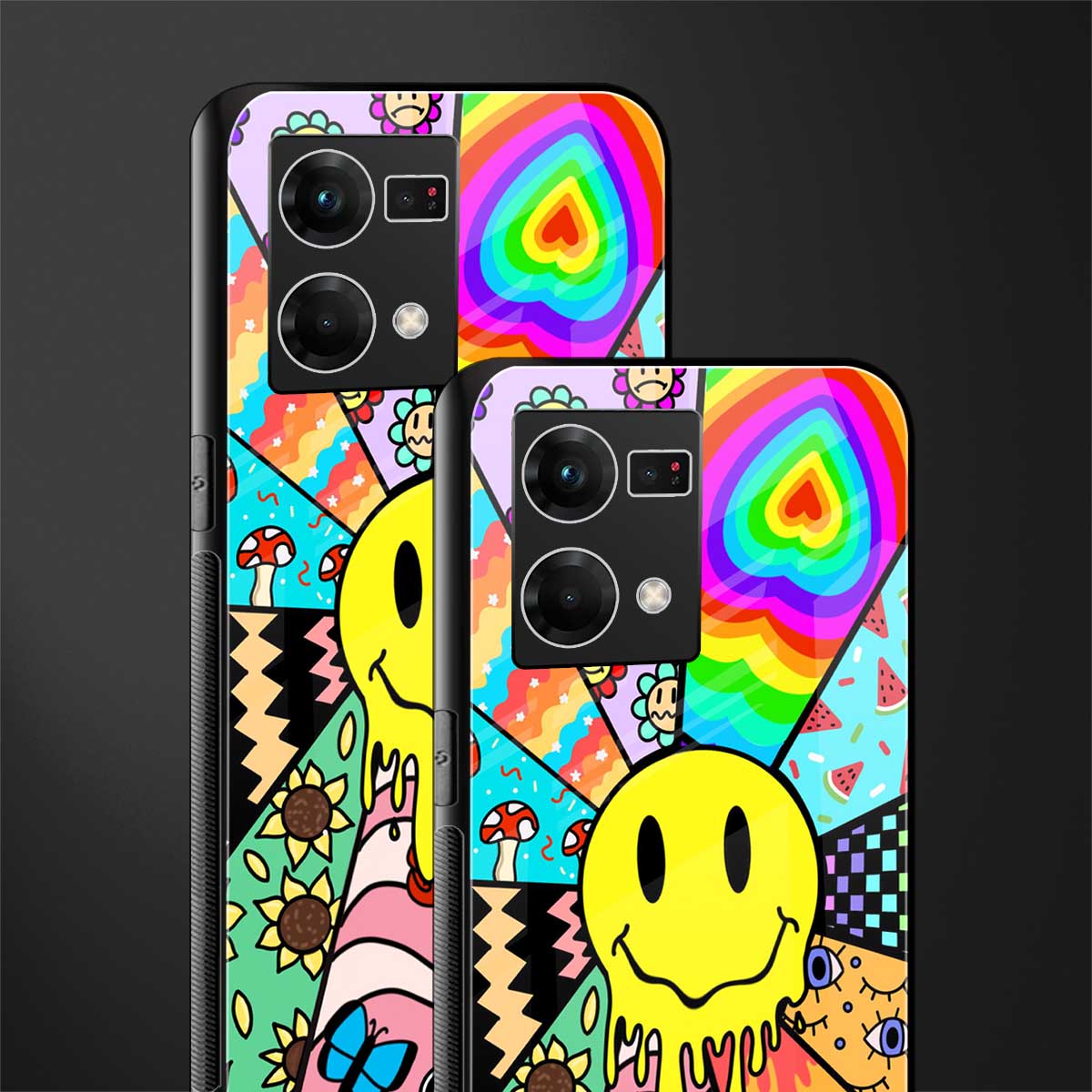 y2k doodle back phone cover | glass case for oppo f21 pro 4g