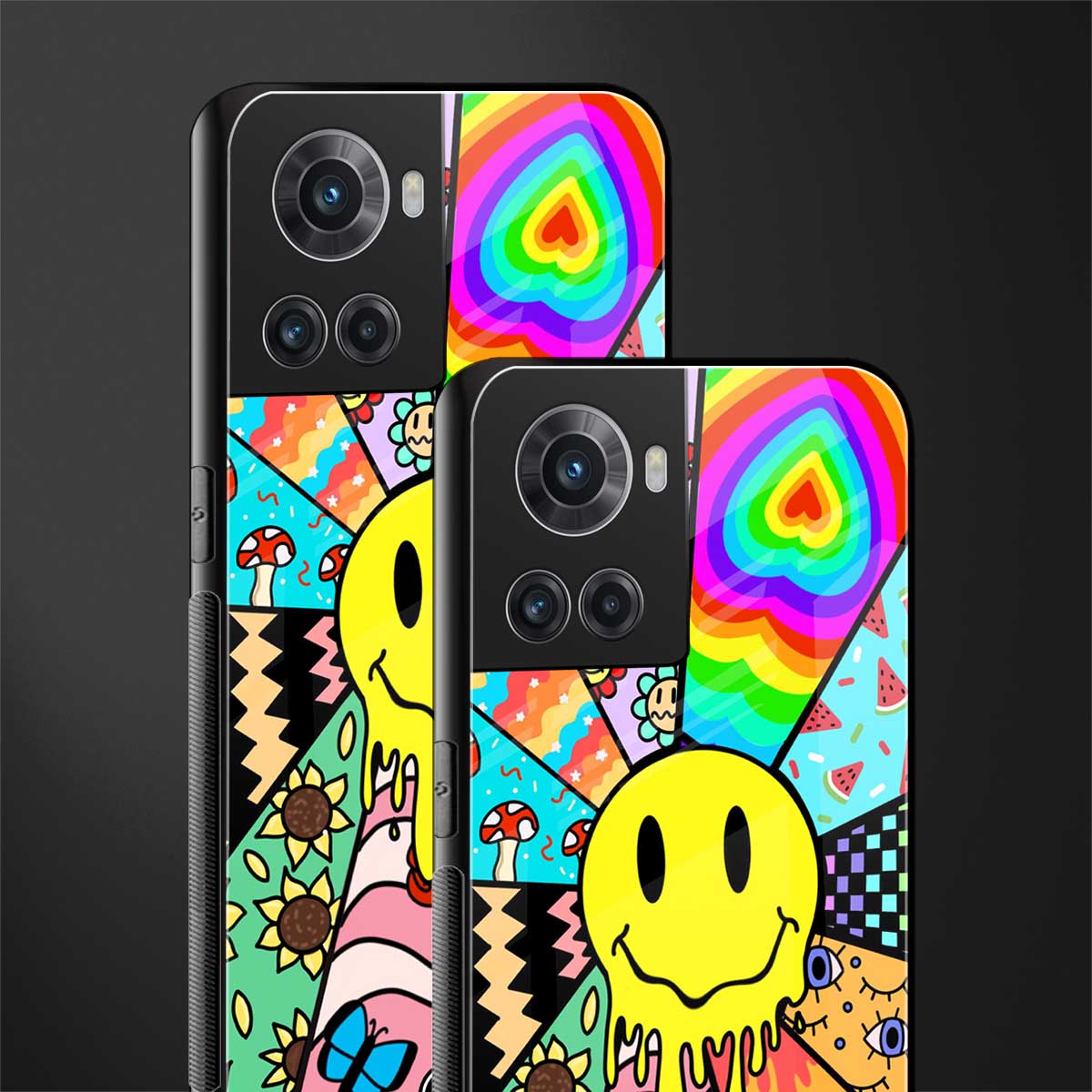 y2k doodle back phone cover | glass case for oneplus 10r 5g