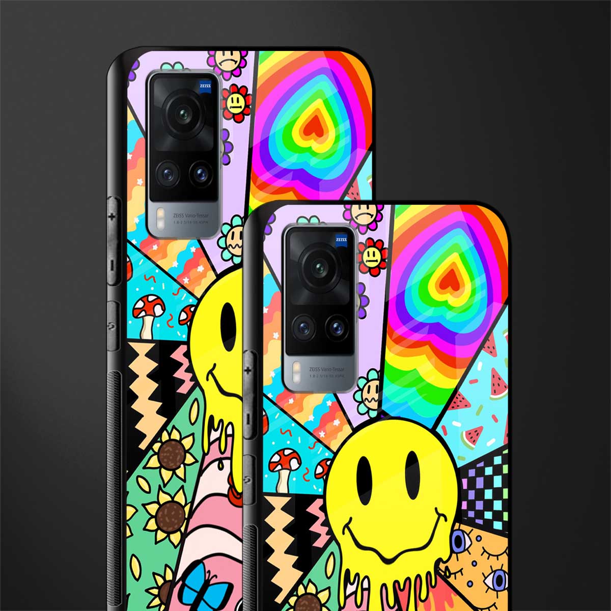 y2k doodle glass case for vivo x60 image-2