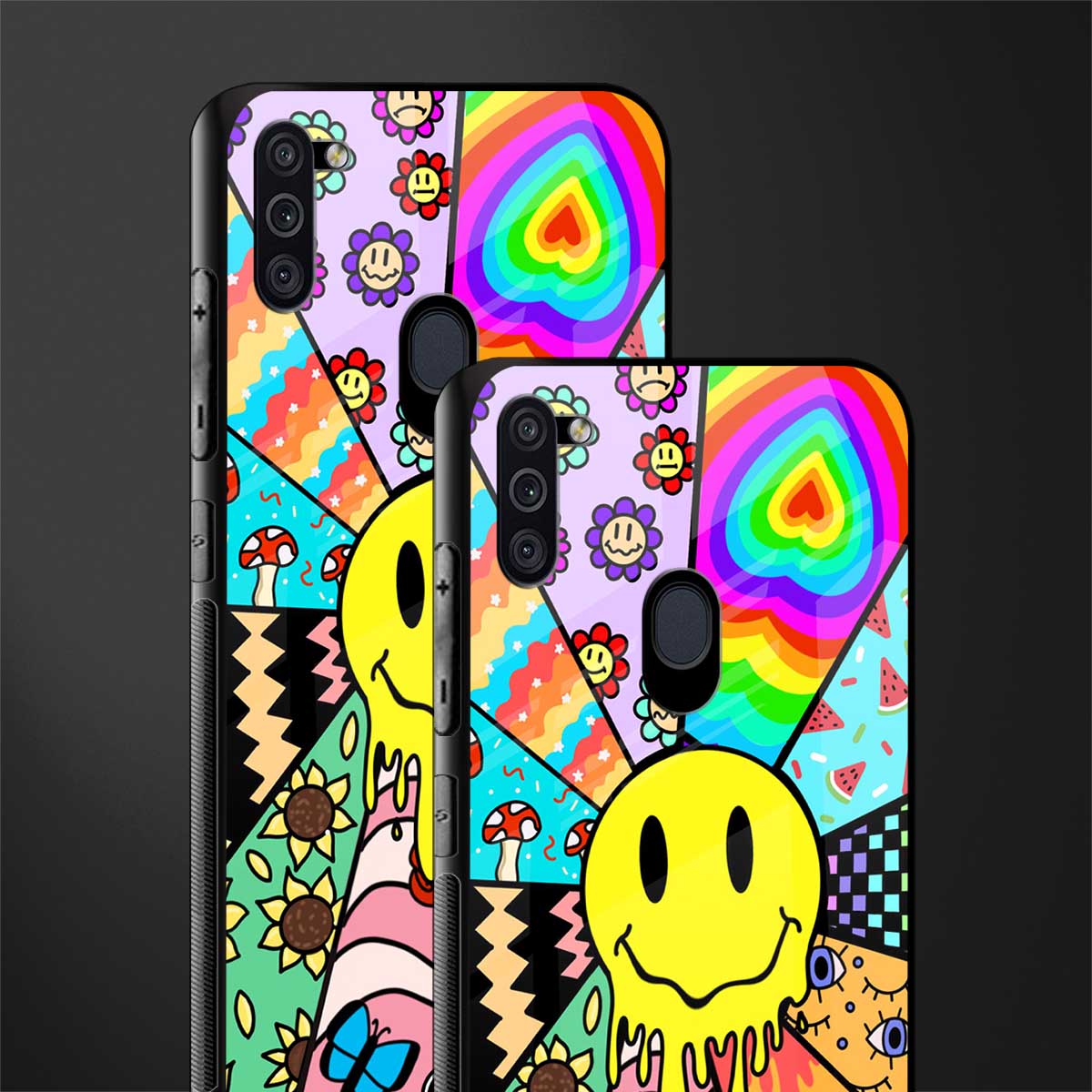 y2k doodle glass case for samsung a11 image-2