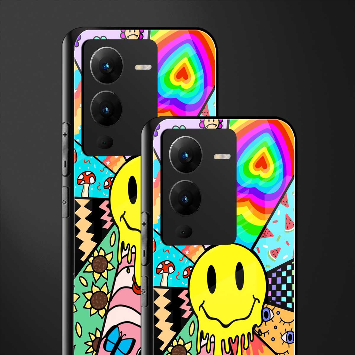 y2k doodle back phone cover | glass case for vivo v25 pro 5g