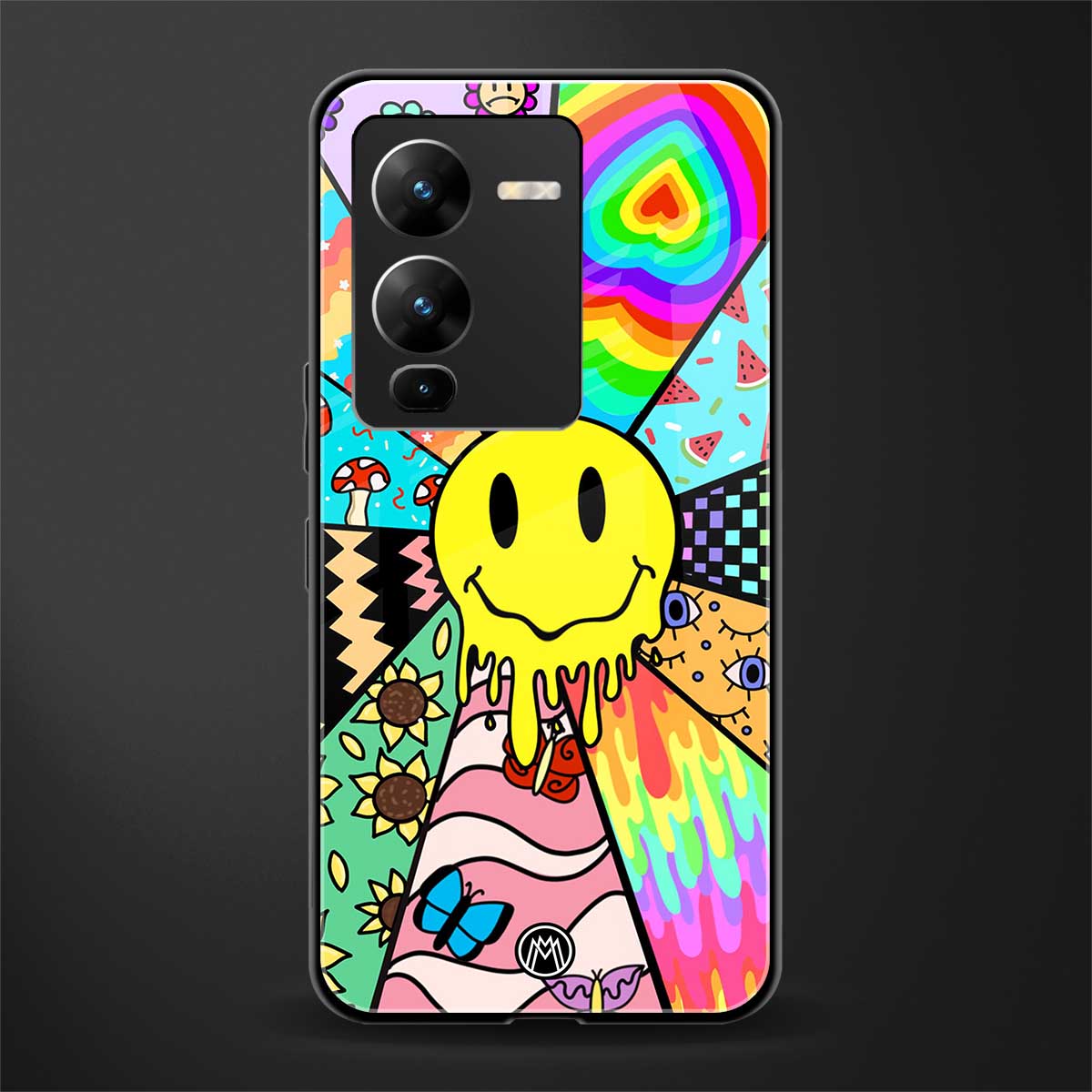 y2k doodle back phone cover | glass case for vivo v25 pro 5g