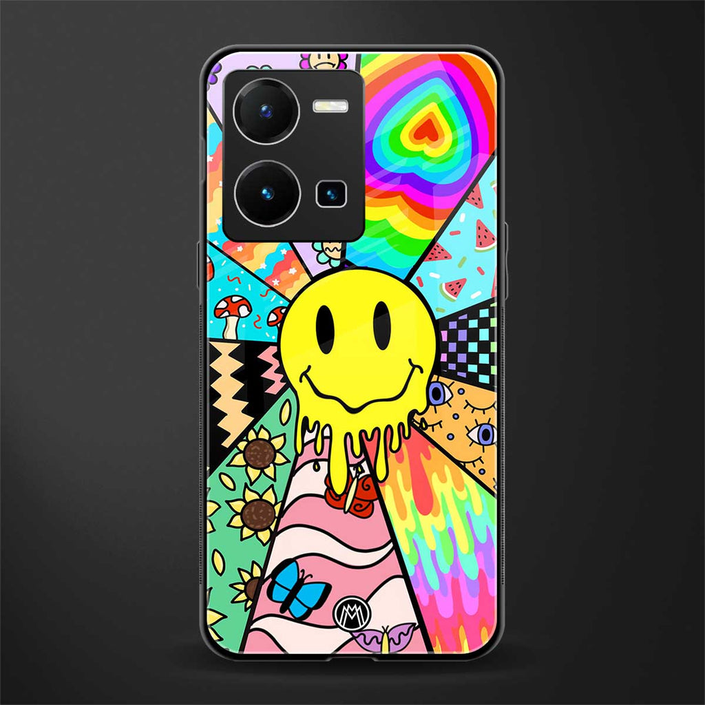 y2k doodle back phone cover | glass case for vivo y35 4g