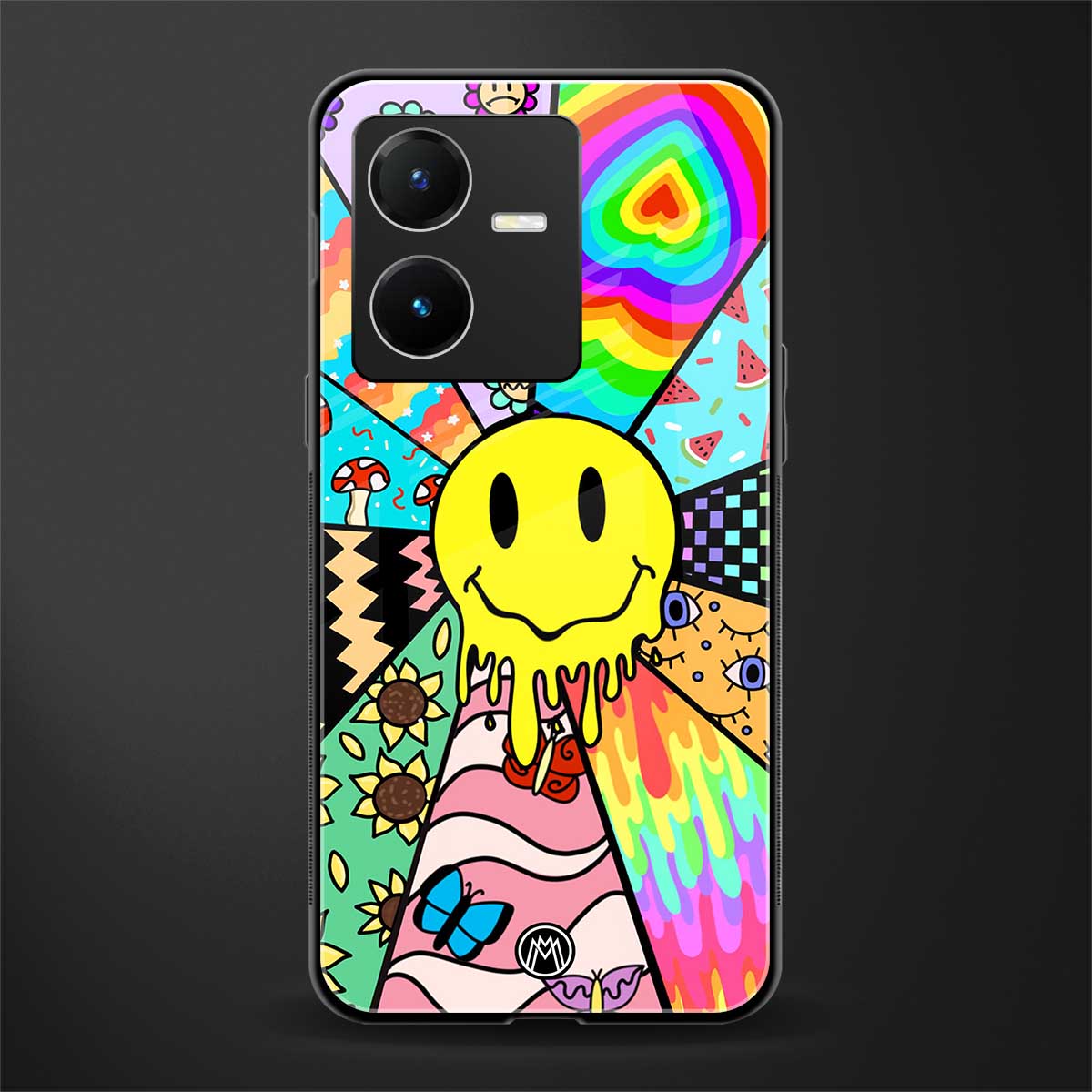 y2k doodle back phone cover | glass case for vivo y22