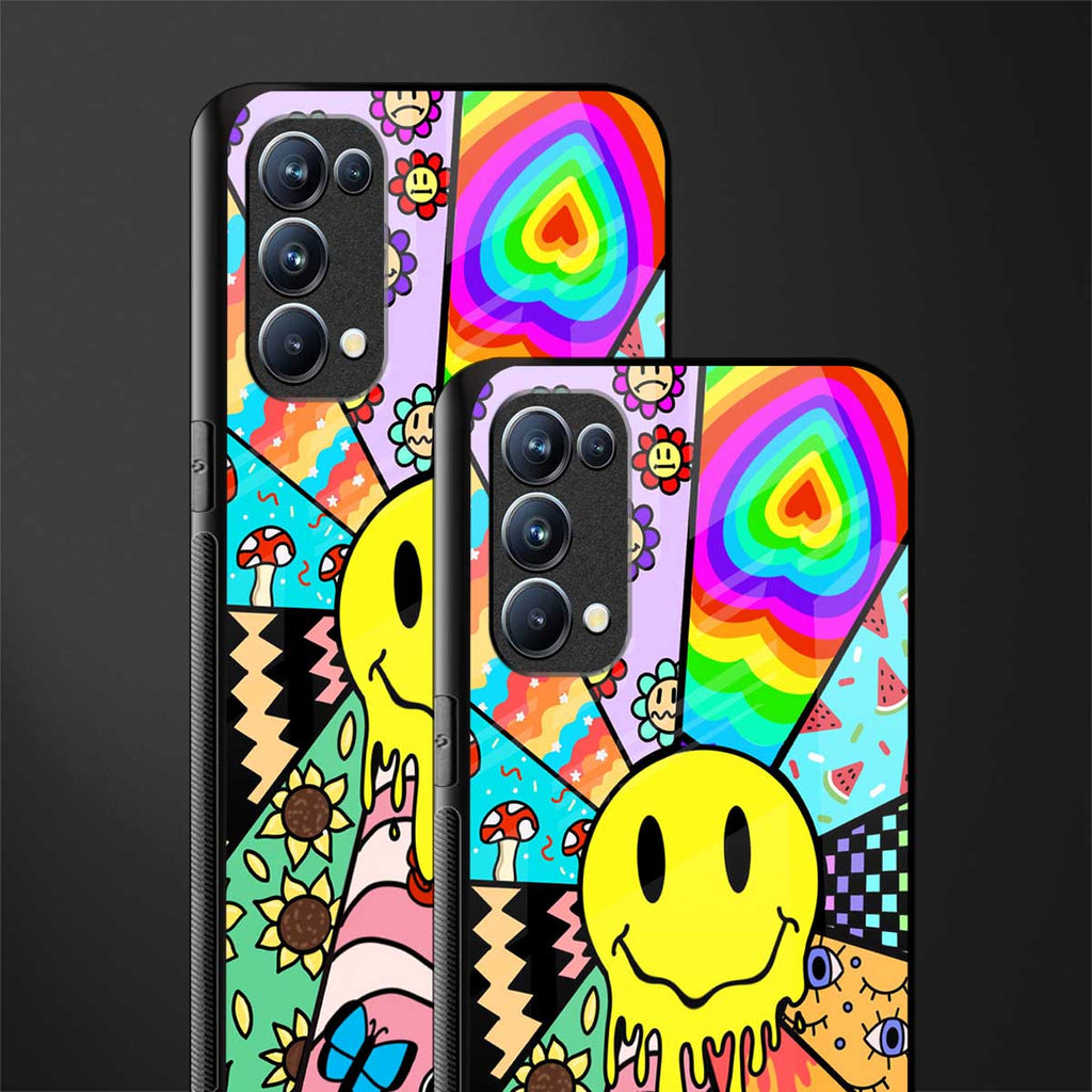 y2k doodle back phone cover | glass case for oppo reno 5