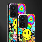 y2k doodle back phone cover | glass case for vivo t1 44w 4g