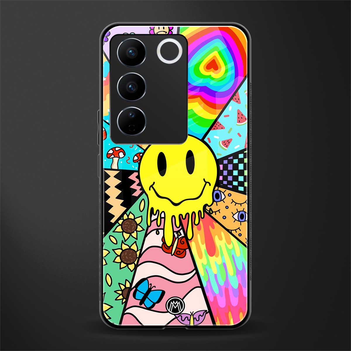 y2k doodle back phone cover | glass case for vivo v27 pro 5g
