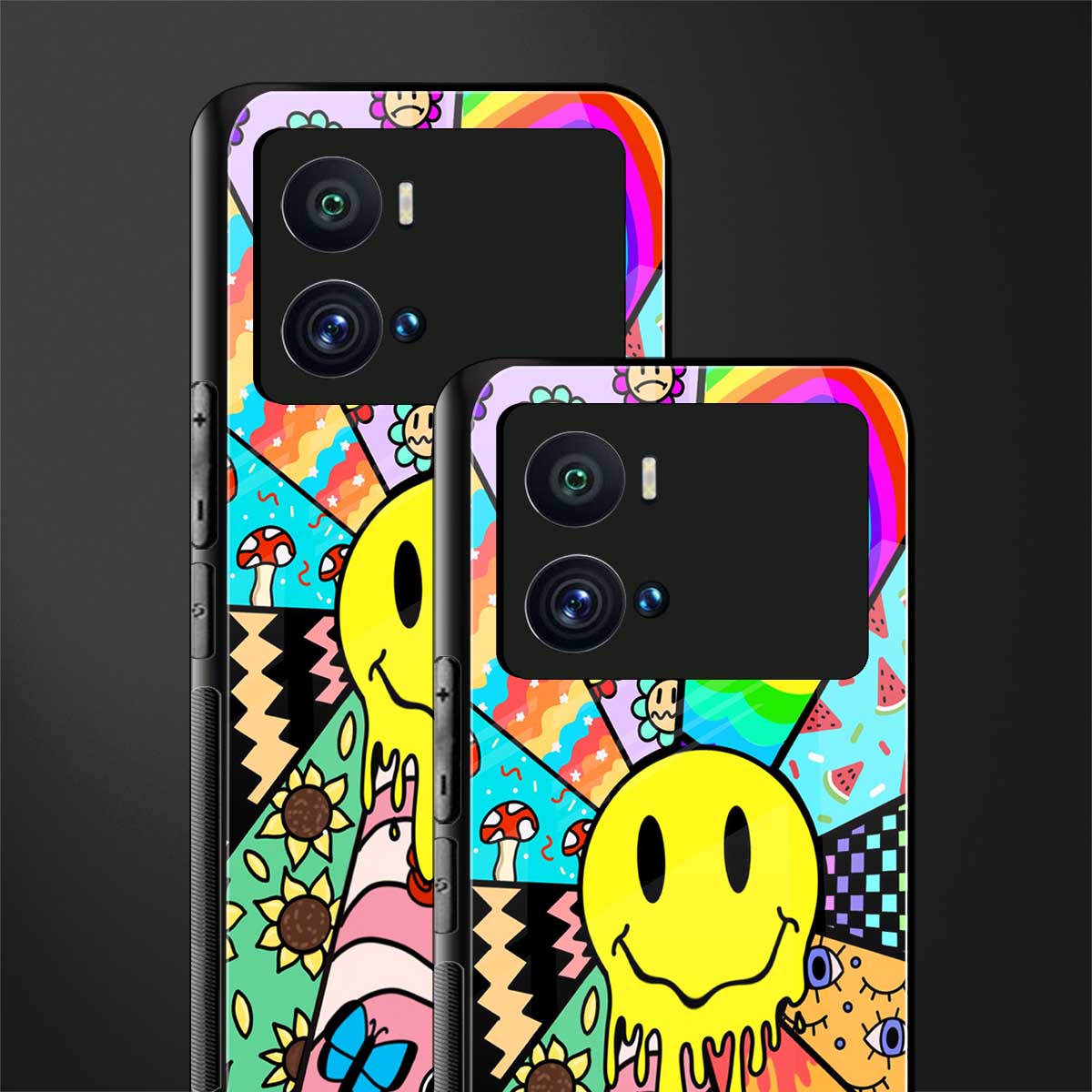 y2k doodle back phone cover | glass case for iQOO 9 Pro